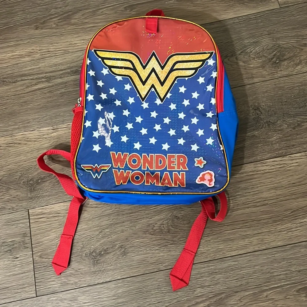 Wonder‎ Woman Kids Blue/Red Single Compartment Backpack